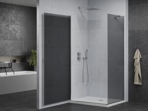 Mexen Pretoria cabină de duș cu balamale 70 x 80 cm, grafit, Crom + cadă pentru duș Flat - 852-070-080-01-40-4010