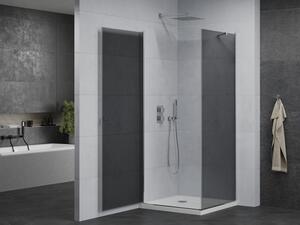 Mexen Pretoria cabină de duș cu balamale 70 x 70 cm, grafit, Crom + cadă pentru duș Flat - 852-070-070-01-40-4010