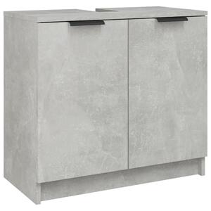 Dulap de baie, gri beton, 64,5x33,5x59 cm, lemn compozit