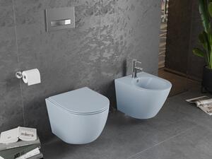 Mexen Lena vas de toaletă Rimless cu capac slim cu închidere lentă, duroplast, Gri albastru mat - 30224069