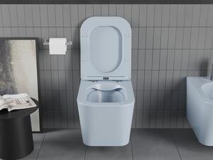 Mexen Teo vas de toaletă Rimless cu capac slim cu închidere lentă, duroplast, Gri albastru mat - 30854069