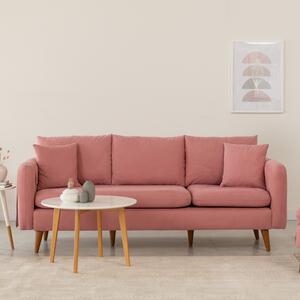 Canapea cu 3 Locuri Sofia - Pink 215 X 91 X 85