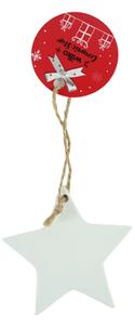 Decoratiune ceramica pentru Craciun CLAY STAR 8 cm, alba