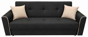 Canapea VERA extensibila, 3 locuri, lada de depozitare, stofa antracit + bej deschis, 225x90x90 Crem + Maro, Stofa