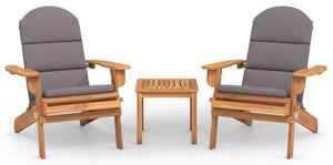 Set mobilier de grădină Adirondack, 3 piese, lemn masiv acacia