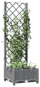 Jardinieră de grădină cu spalier gri deschis 40x40x121,5 cm PP