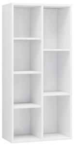 Bibliotecă, alb extralucios, 50 x 25 x 106 cm, lemn prelucrat