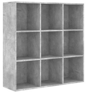 Bibliotecă, gri beton, 98x29x97,5 cm, lemn prelucrat