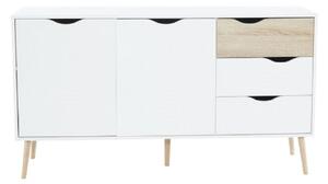 Comoda OSLO 75381, cu 2 usi si 3 sertare, PAL, stejar sonoma/alb, 147,1x81x39,1 cm