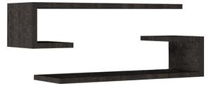 Set 2 rafturi de perete Eldo Pako World Negru 60x19.6x15 cm