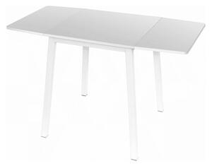 Masă dining folie/metal, alb, 60-120x60 cm, MAURO