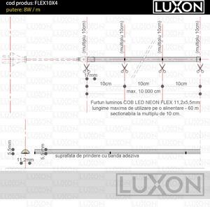 Furtun Luminos Led COB Neon Flex LUXON alb rece (6500K)