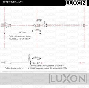 Cablu alimentare pentru Furtun LED COB Neon Flex 10x4