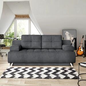 Canapea extensibila OSLO, stofa clasica gri inchis - Austin 19, cu lad