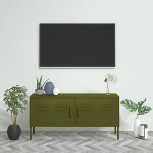 Comodă TV, verde măsliniu, 105x35x50 cm, oțel