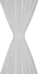 Draperii micro-satin cu bride, 140 x 175 cm, alb, 2 buc