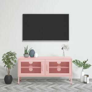 Comodă TV, roz, 105x35x50 cm, oțel