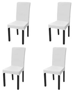 Huse de scaun elastice drepte, 4 buc., alb