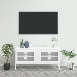 Comodă TV, alb, 105x35x50 cm, oțel