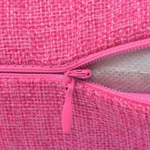 Huse de pernă cu aspect de pânză, 80 x 80 cm, roz, 4 buc