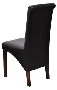 Scaune de sufragerie, 6 buc., negru, piele ecologică