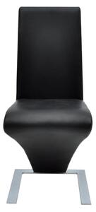 Scaune de sufragerie, 6 buc., negru, piele ecologică
