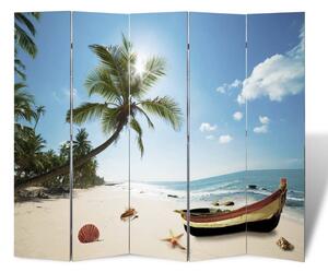 Paravan de cameră pliabil, 200 x 170 cm, plajă