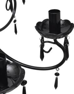 Lampă de tavan Candelabru elegant negru 6 fasunguri pentru becuri