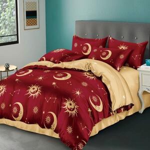 Lenjerie de pat cu elastic, 2 persoane, bumbac finet, 6 piese, 2 fete, SPE957