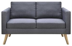 Canapea cu 2 locuri, material textil, gri închis