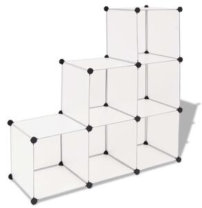 Dulap de depozitare tip cub, 6 compartimente, alb
