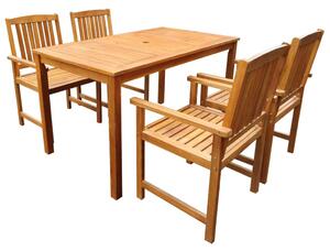 Set mobilier de exterior, 5 piese, lemn masiv de acacia