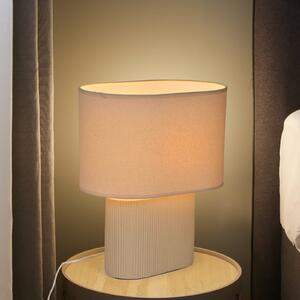 COREP Lampa de masă Santorini, culoare fildeș/bej, 38 cm, in/ceramică, Bej, Camera de zi / sufragerie, Ceramică