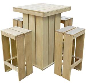 Set mobilier de exterior, 5 piese, lemn de pin tratat