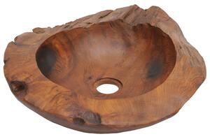 Chiuvetă de baie din lemn masiv de tec, 45 cm