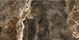Gresie interior porțelanată Rock Stone Brown rectificată 60x120 cm