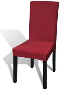 Huse de scaun elastice drepte, 6 buc., roșu bordo