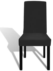 Huse de scaun elastice drepte, 6 buc., negru