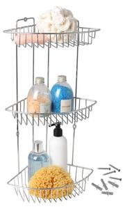 Erga Vega, poliță de colț pe 3 nivele 52x25,5x19 cm, crom, ERG-YKA-E.VEGA S3