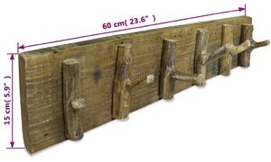 Cuier haine, lemn masiv reciclat, 60 x 15 cm