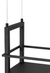 Lampă suspendată neagră cu suport cu LED-uri reglabile în 3 trepte - Cage Rack