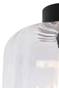 Plafoniera design negru cu sticlă transparentă - Qara