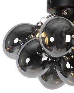 Plafoniera design negru cu sticla fumurie cu 3 lumini - Uvas