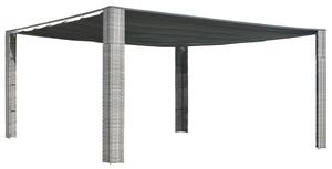 Pavilion acoperiș glisant gri antracit 400x400x200 cm poliratan