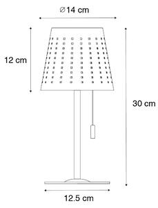 Lampă de masă pentru exterior verde cu LED-uri reglabile în 3 trepte, reîncărcabilă și solară - Ferre