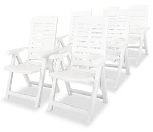 Set mobilier de exterior, 7 piese, alb, plastic