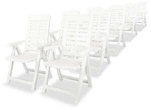 Set mobilier de exterior, 11 piese, alb, plastic