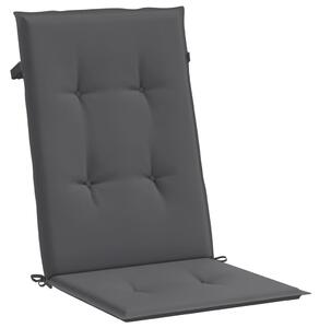 Perne scaun cu spătar înalt, 4 buc. antracit 120x50x3 cm textil
