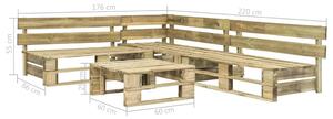 Set mobilier de grădină din paleți, 4 piese, lemn