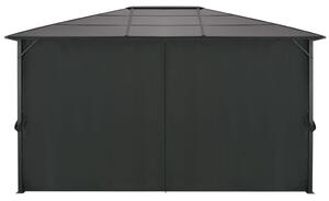 Pavilion cu perdea, negru, 4 x 3 x 2,6 m, aluminiu